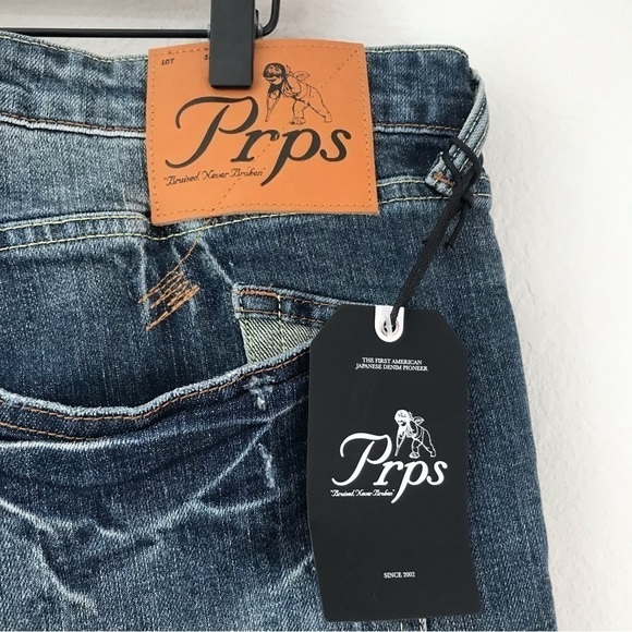 New! Prps Cayenne Pharoah Japanese Denim Indigo Distressed Skinny Jeans - Picture 10 of 14
